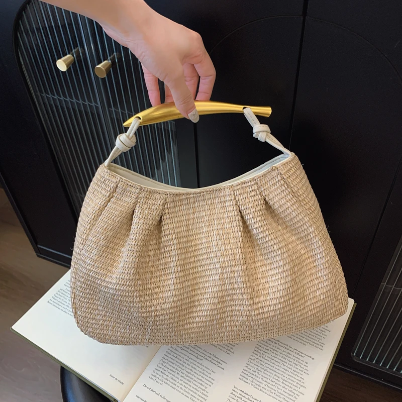 Trendy Vintage Solid Color Diaper Bags For Ladies High-End Designer Tote Bag Large Capacity Shoulder Bag Simple Stylish Elegant