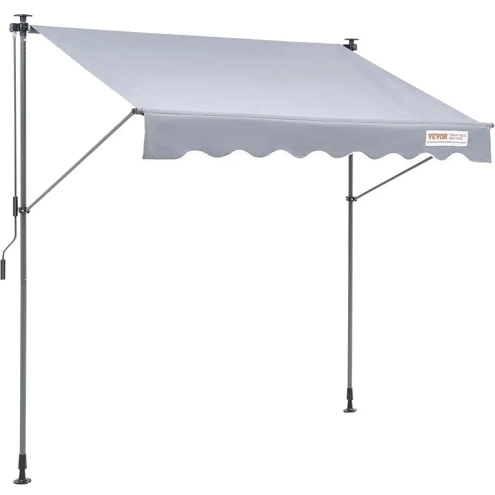

Manual Retractable Awning 78 Outdoor Adjustable Door/Window Awning Canopy with 39 Sun Shade Curtain for backyard Garden Balcony