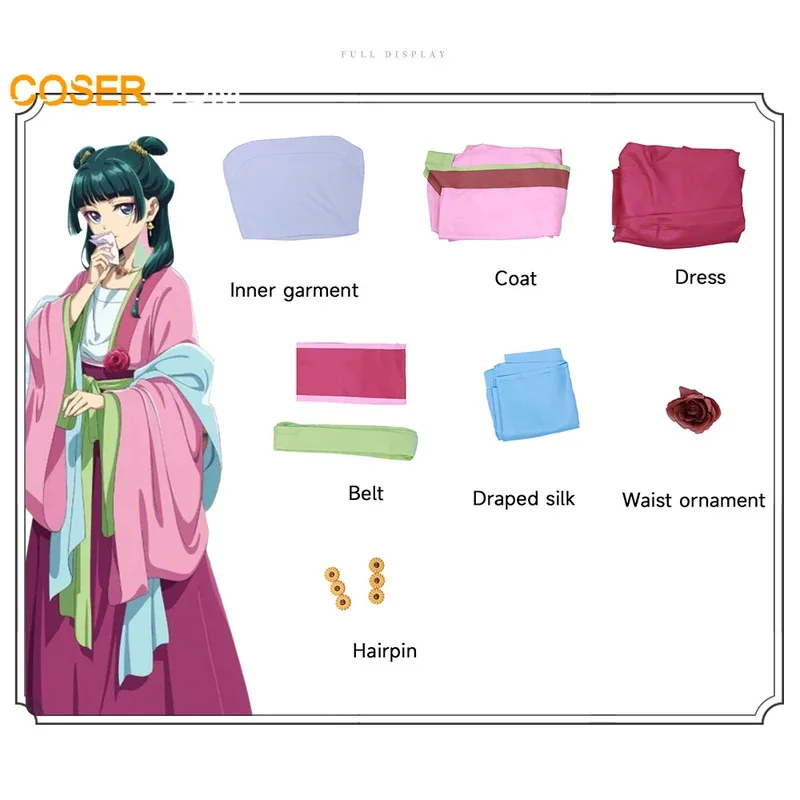 

a7d@Anime Kusuriya No Hitorigoto Maomao Cosplay Costume Suit Uniform Halloween Party Anime Role Play Outfit for Womena7d@