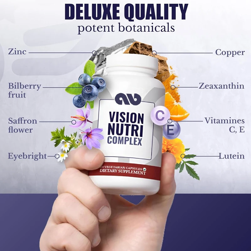 Vision Nutri Complex - Eye Vitamins Containing Lutein and Blueberry - Male and Female Eye and Vision Health -60 Capsules