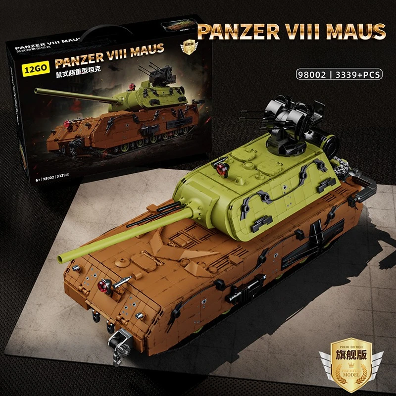 

НОВЫЙ немецкий танк Panzer VIII Maus WW2, тяжелый танк, строительные блоки, комплект MOC, 3D модель, военная коллекция, сборная игрушка для взрослых и детей