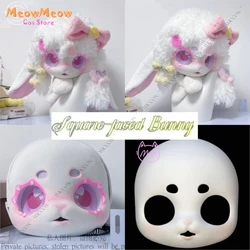 Square-faced Bunny Fursuit Mask Skull Furry Skull Fursuit Kigurumi Headsets Head Kig Series Skulls Halloween Cosplay DIY Prop