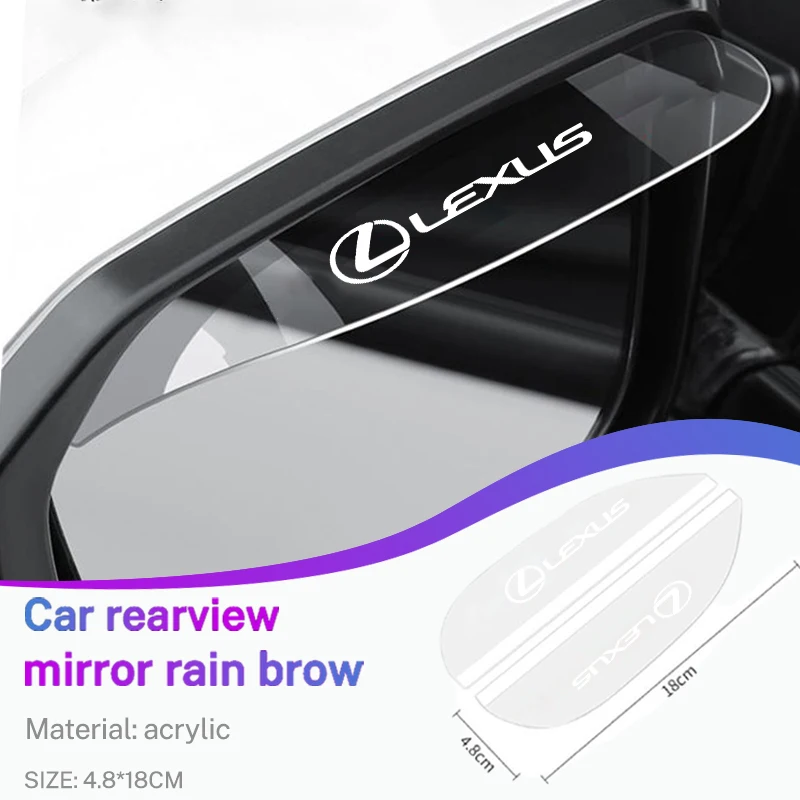 2PCS Car Rearview Mirror Rain Eyebrow Rains Shield For Lexus RX330 RX300 SC300 NX UX IS200T RX200T NX300 lS400 RX270 IS300 LX350