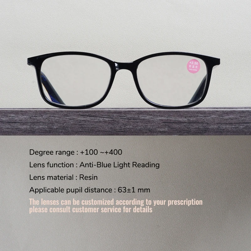 Toketorism Lightweight Men's Presbyopia Eyeglasses Blue Light Blocking Women's Reading Glasses 818