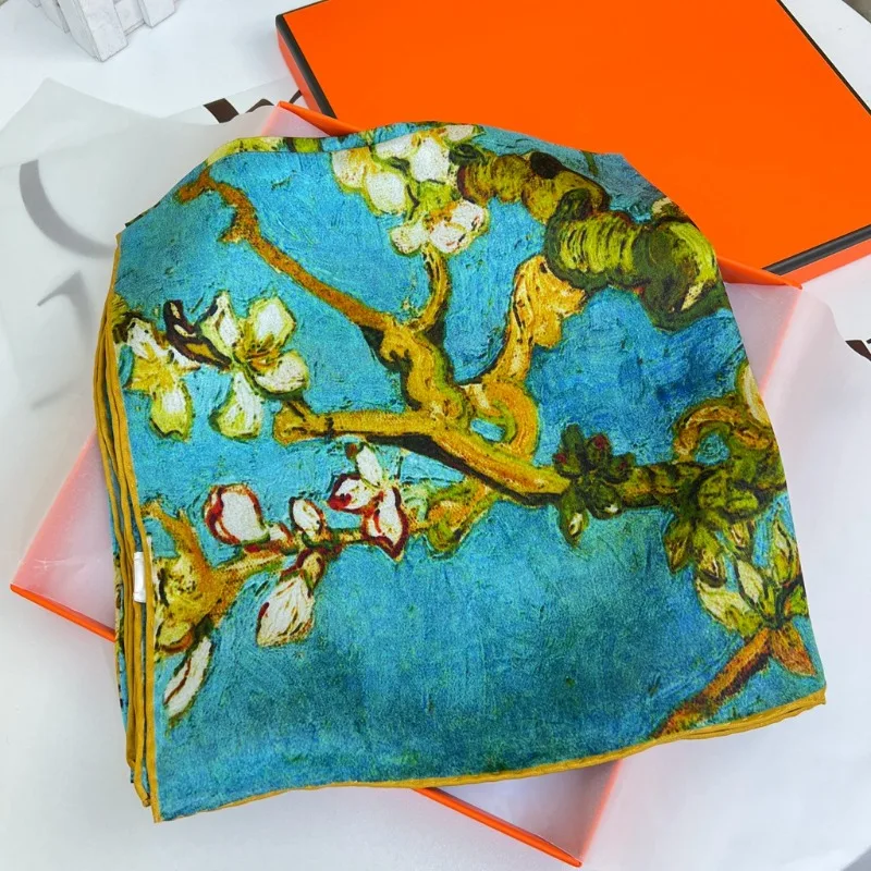 Echarpe-carree-en-soie-de-murier-100-van-gogh-art-pour-femme-cadeau-de-mode-cravate-de-bureau