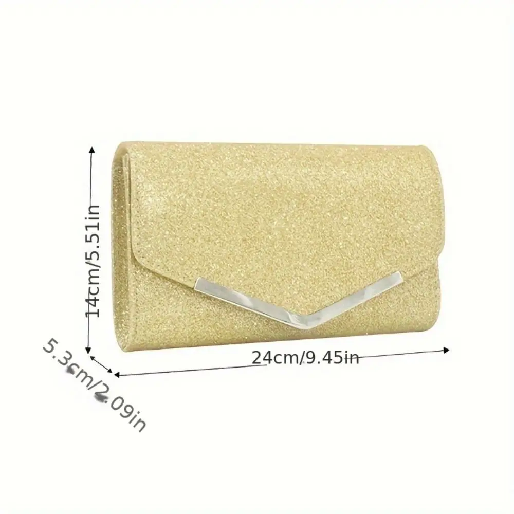 1pc Ladies\' Dinner Bag With Chain, Sparkling Silver Long Wallet, Suitable for Various Weddings and parties