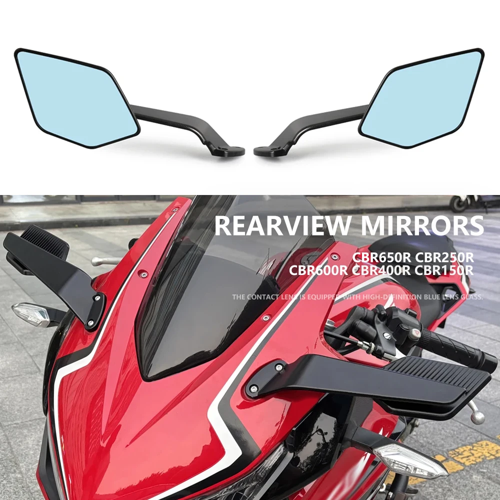 

New Aluminum Alloy Frame Motorcycle Fixed Wind Wing Rearview Mirror For Honda CBR650R 2019-2025 CBR250R CBR600R CBR400R CBR150R
