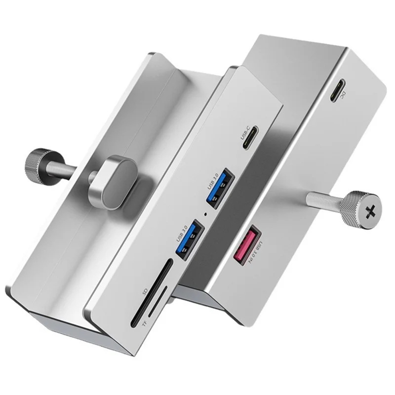 AED5-USB 3.0 HUB USB Clip On Docking Station USB 3.0 Adapter Multi Splitter 5Gbps High Speed Adapter For PC Laptop Silver