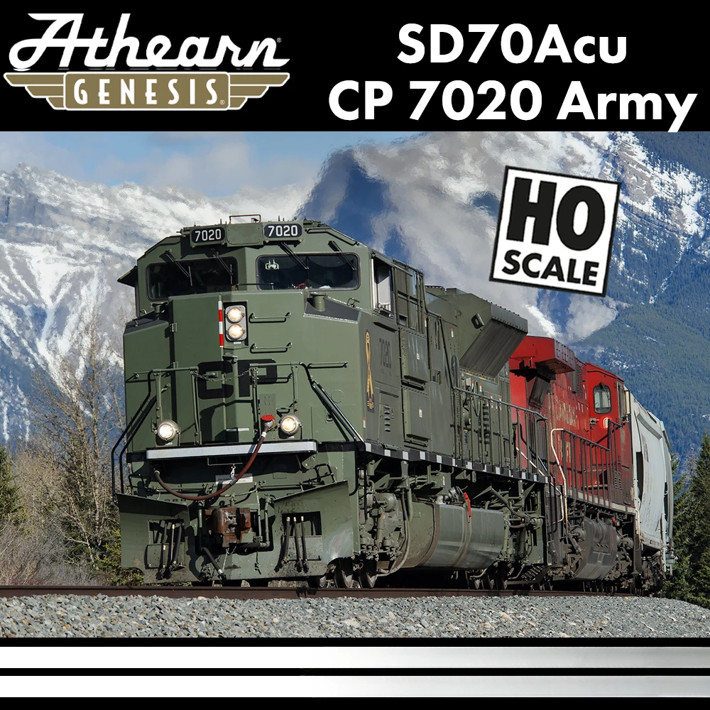 Athearn HO Train Model SD70ACU CP 7020 Military Green Diesel Locomotive DCC Train Model Rail Car Toy