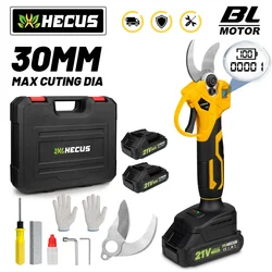 Hecus 30mm tesouras de poda elétricas sem escova ferramenta de jardim podador tesoura elétrica sem fio árvore de fruto para makita 18v bateria