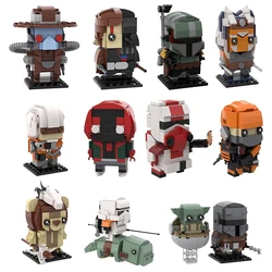 MOC Famous Star Movie Action Figures Brickheadz Set Building Blocks Model Collection Bricks DIY Education Toy Christmas Kid Gift