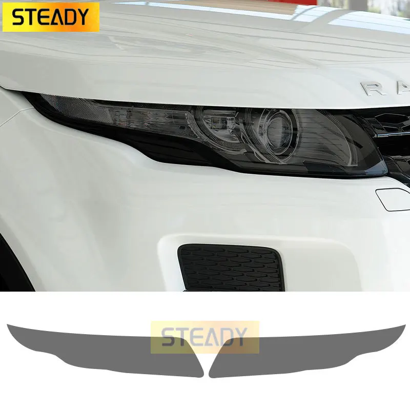 

2 Pcs Car Headlight Protective Film Front Light Transparent Smoked Black TPU Sticker For Ranger Rover Evoque L538 2012-2018