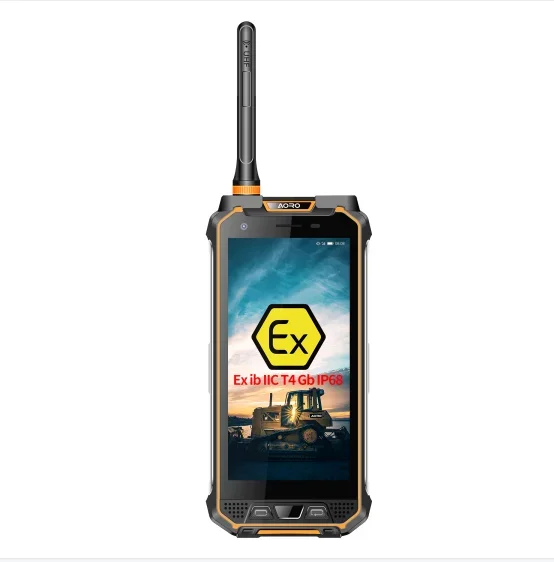 AORO M5 مقاوم للماء يده أندرويد Poc Ip68 Dmr راديو Atex IECEX ZONE 1 Atex الهاتف الذكي VHF أو UHF DMR راديو وعرة الهاتف