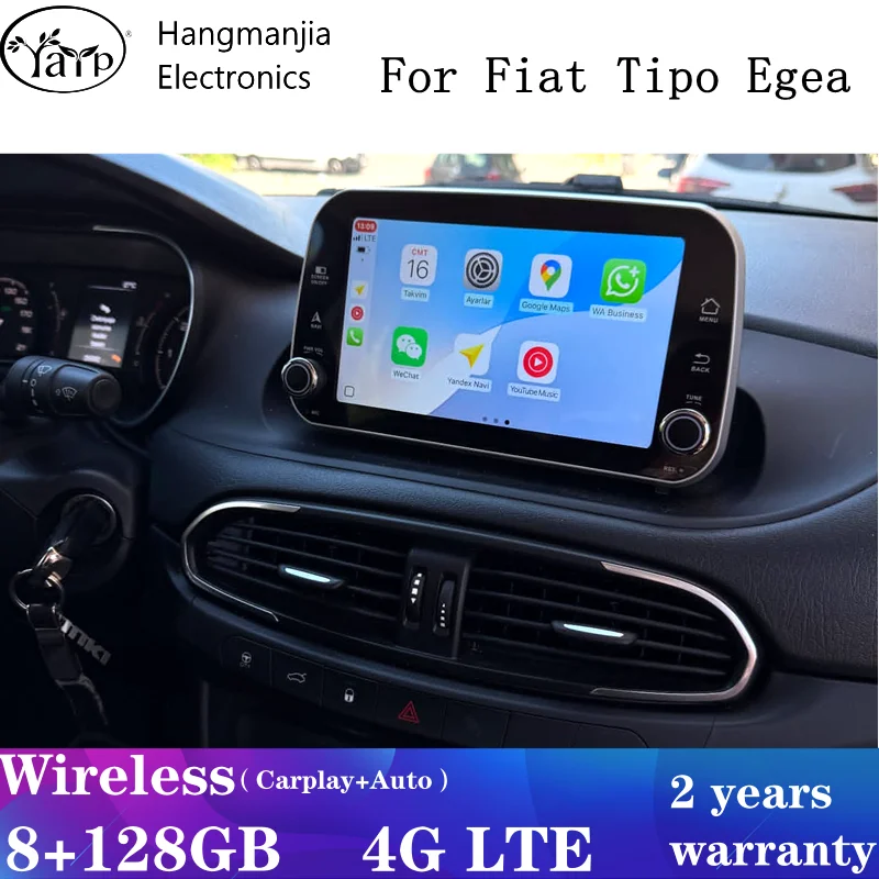 Android 15 Car RadioFor FIAT Egea Tipo 2019-2021 Stereo Receiver Autoradio CarPlay Multimedia Player GPS Navi Head Unit Screen