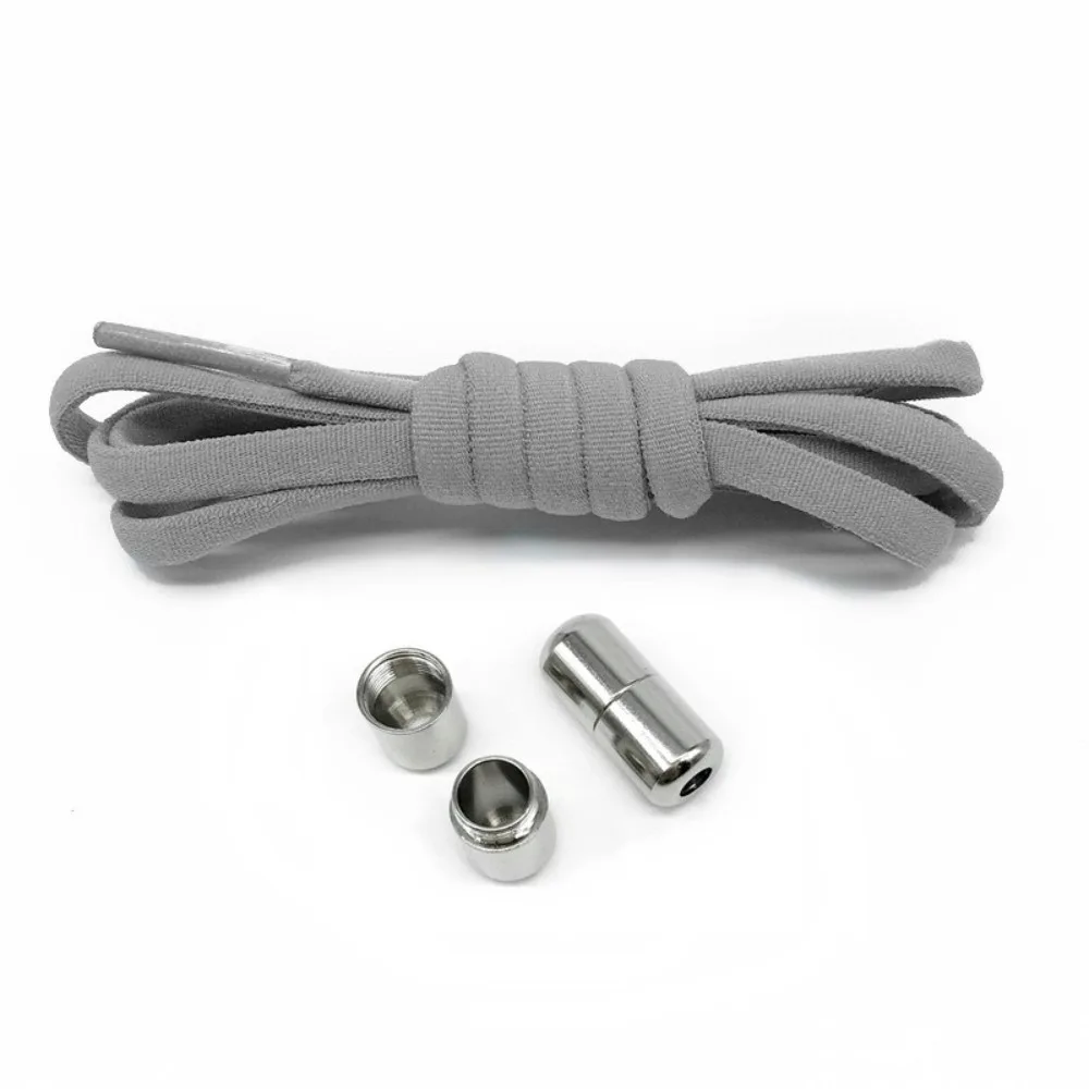 Halbkreisförmige Schnürsenkel ohne Binden mit Metallverschluss, elastische Sneaker-Schnürsenkel, verstellbar, Einheitsgröße, Schuhzubehör