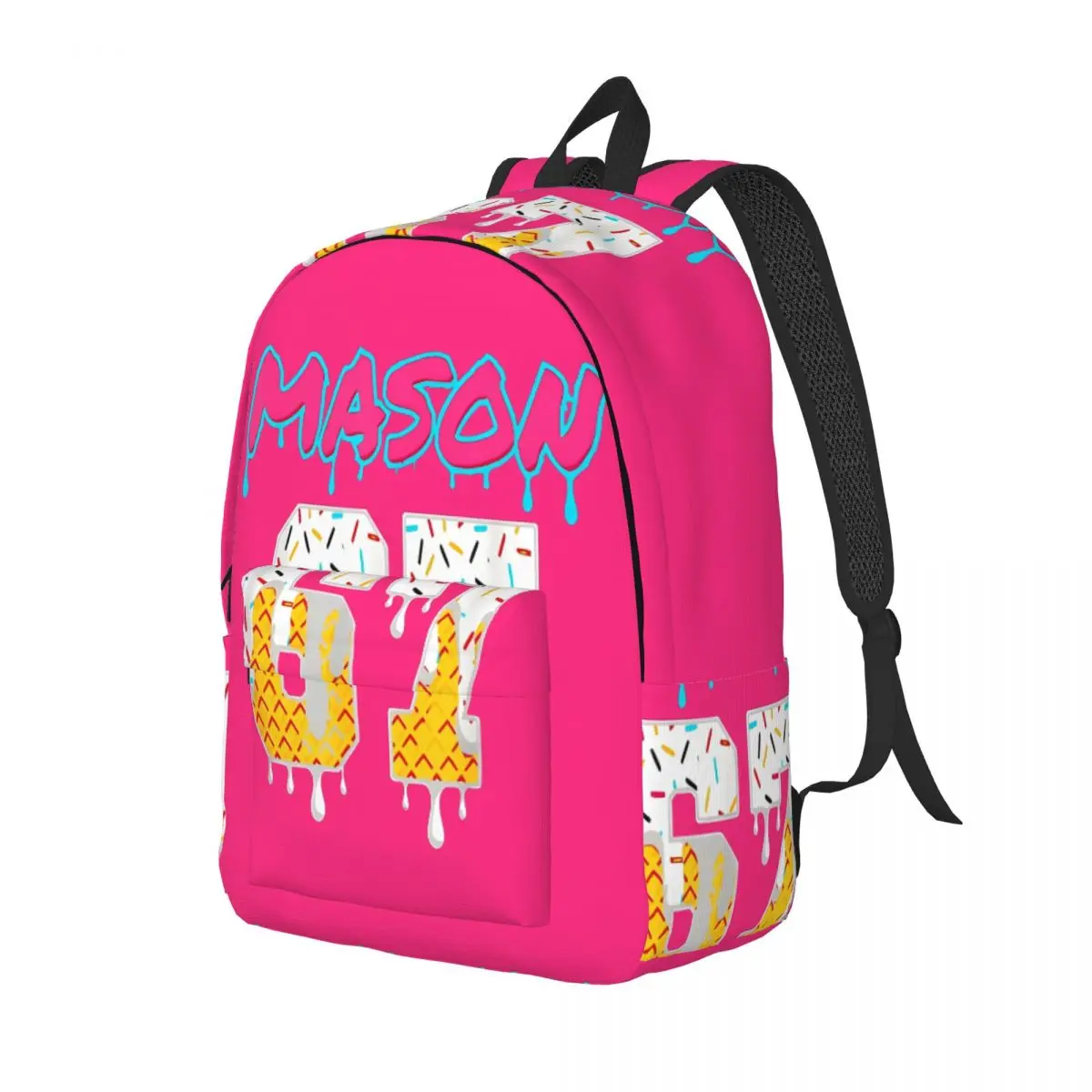Six Seven Ice Cream Drip Sport 67 Fun Mason Meme for Teens Student School Bookbag Canvas Daypack Elementary High College Durable