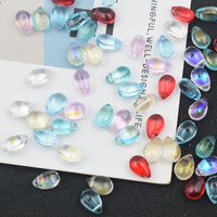30Pcs Gradient Color 6x9mm Water Drop Shape Beads Czech Glass Beads For Jewelry Making DIY Handmade Hairpin Craft Accessories