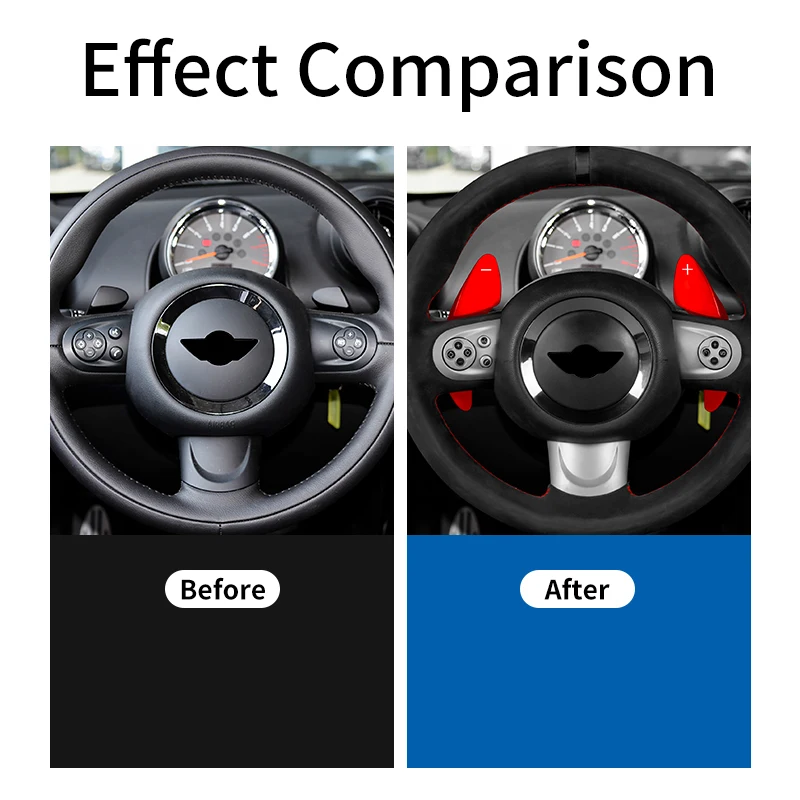 Car Styling Steering Wheel Shift Paddle Shifter Extended Cover Trim For MINI COOPER R50 R52 R53 R55 R56 R57 R58 R59 R60 R61