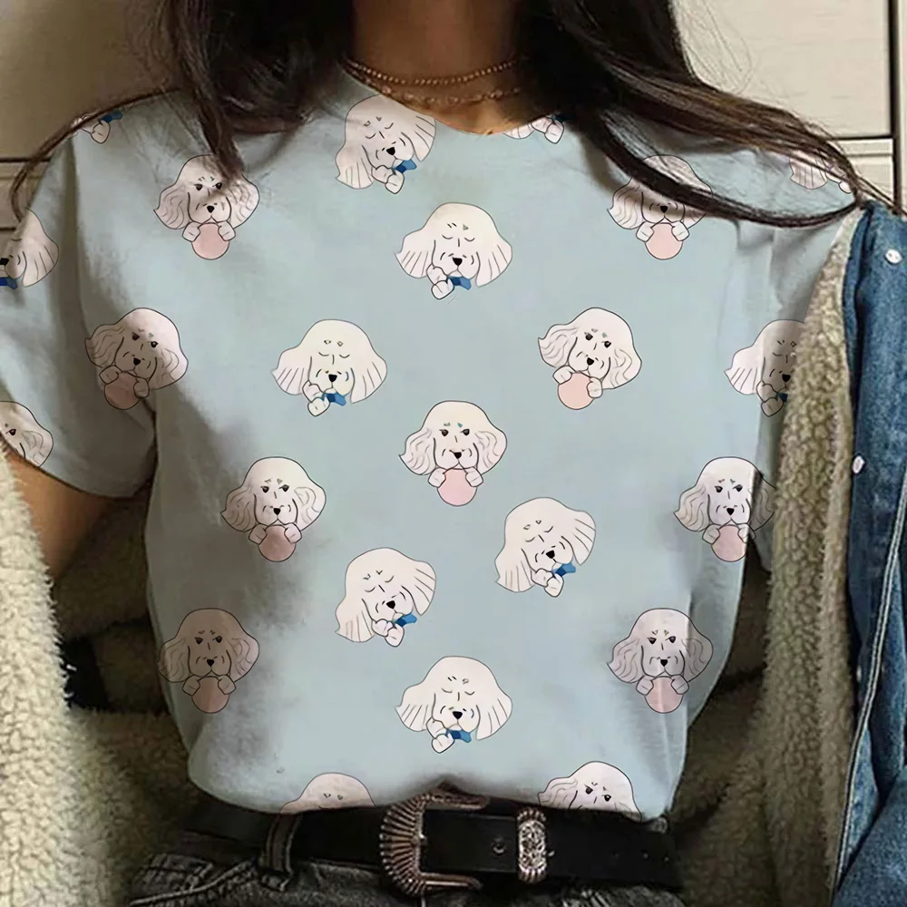 Elegant Fashion Casual Women\'s Top T-shirt Summer New Cartoon Dog Print Loose Comfortable Short Sleeve Optional Size XS-6XL