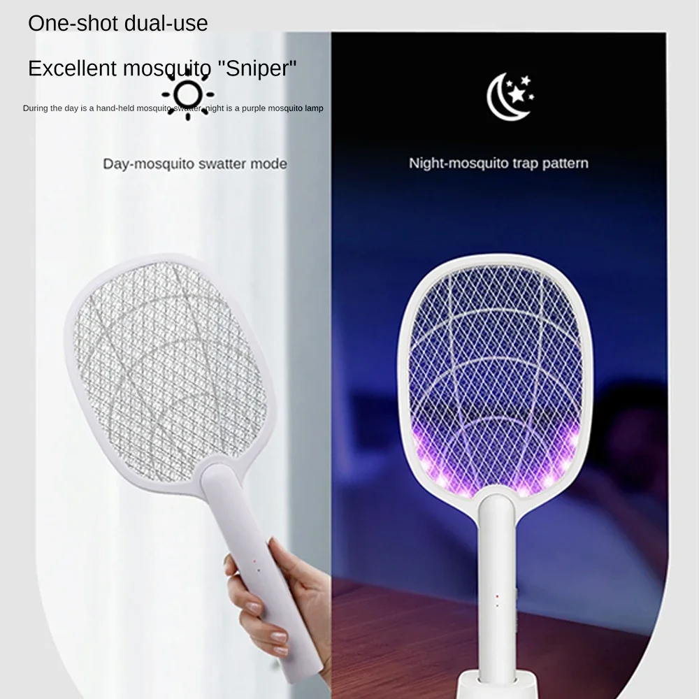 1/2PCS Electric Mosquito Swatter Type-C Rechargeable Mosquito Killer Lamp Insect Fly Zapper Indoor Outdoor Pest Control