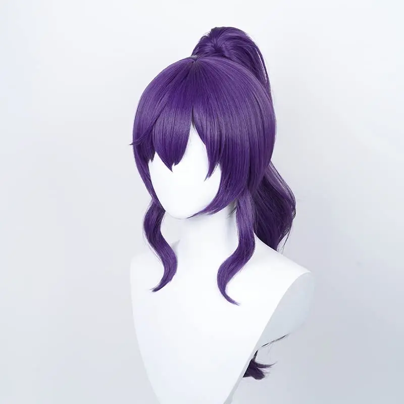 Femmes Pjsekai Mafuyu Asahina perruques Cosplay Anime Halloween Costume longue violet queue de cheval cheveux synthétiques cheveux perruques fête