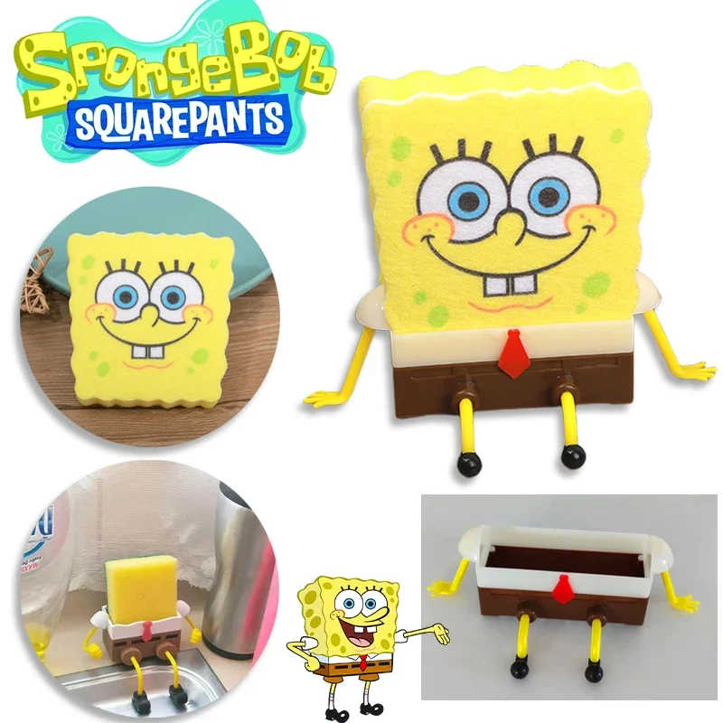 SpongeBob Sink Drain Rack Basket Sponge Holder Funny Kitchen Storage Cartoon Anime Cute Sink Rag Accessories Dishwashing Sponge