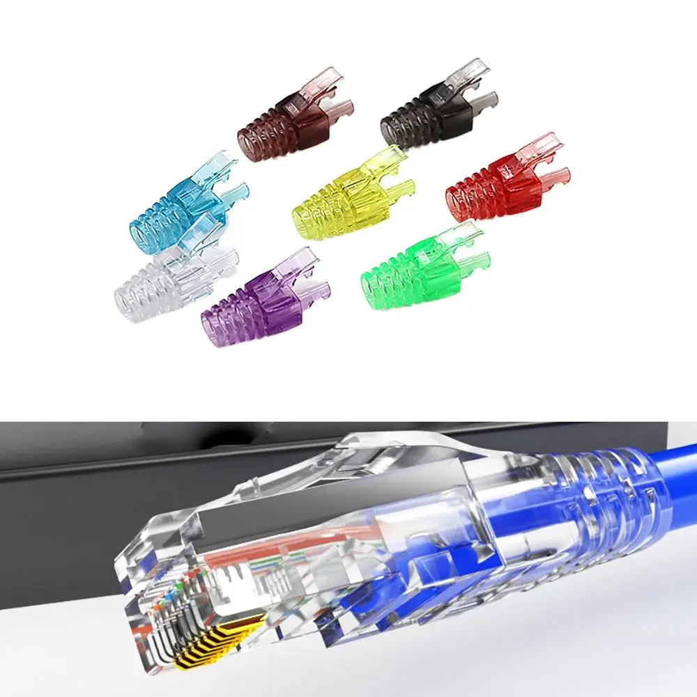 Durable Colorful RJ45 Caps Multicolour PC CAT5 CAT6 CAT7 Protective Sleeve Cat 7 Boots Sheath Standard CAT6 Ethernet Cable