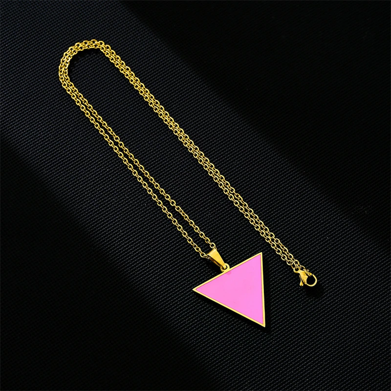 قوس قزح فخر مثلي الجنس مثليه ثنائي الجنس المتحولين جنسيا رمز القلائد الفولاذ المقاوم للصدأ LGBT المينا مجوهرات اكسسوارات #6