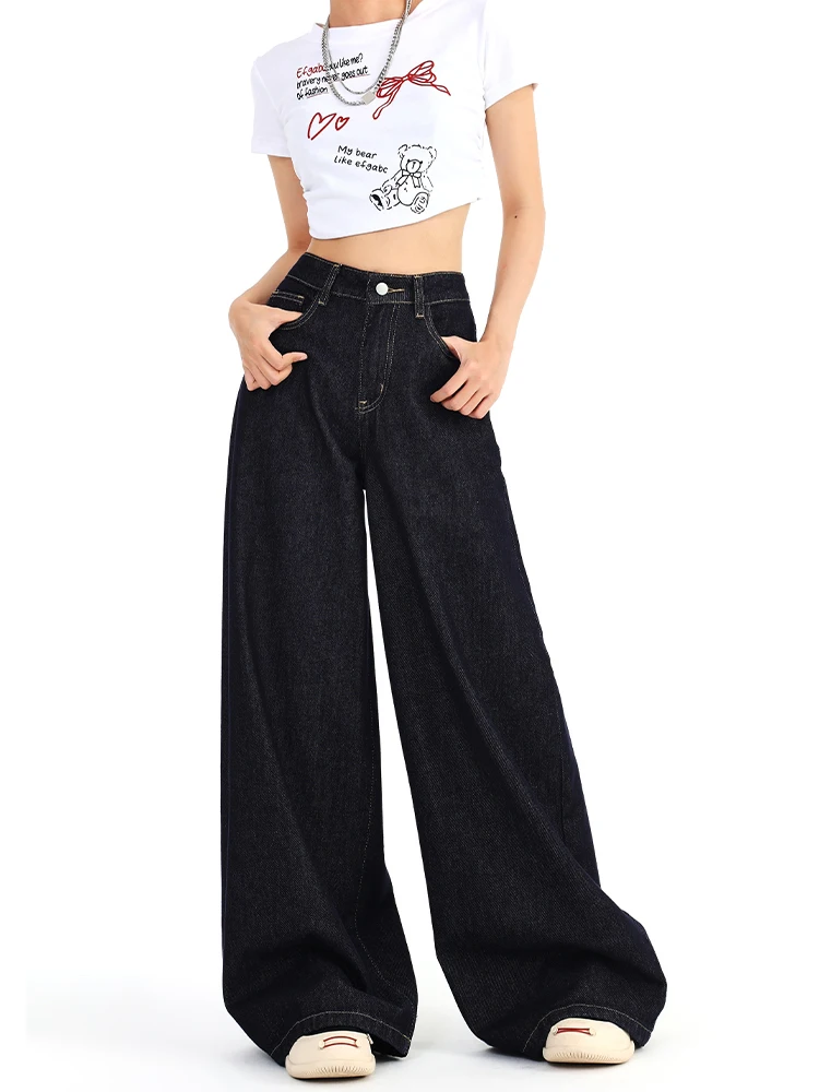 

Wide Leg Jeans For Women High Waisted Harajuku Vintage Straight Leg Pant 2024 New lady Loose Denim Pants Streetwear