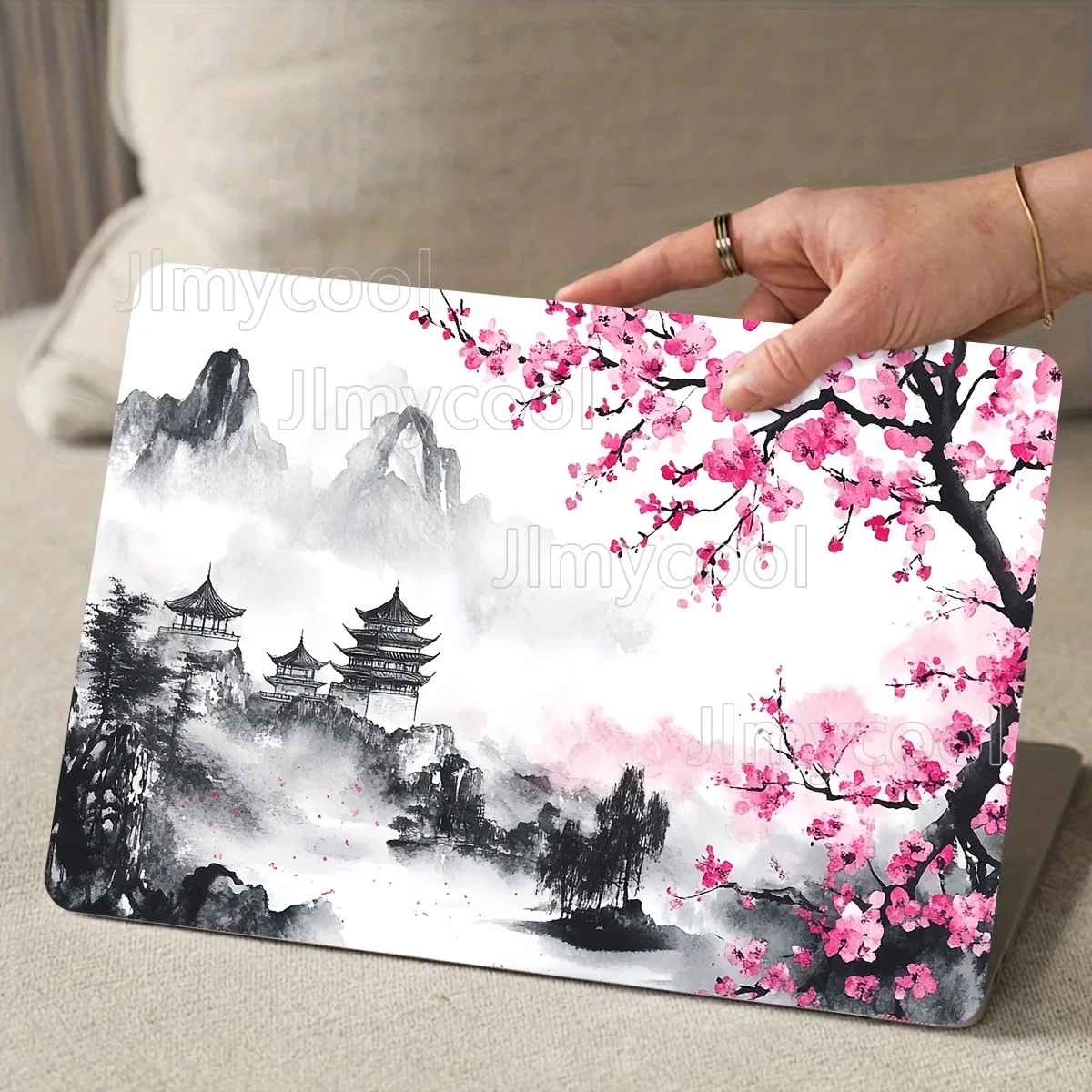 2 Landscape Pattern Laptop Stickers Beige Waterproof and Scratch Resistant Suitable for Notebooks and Cars Decal Sticker