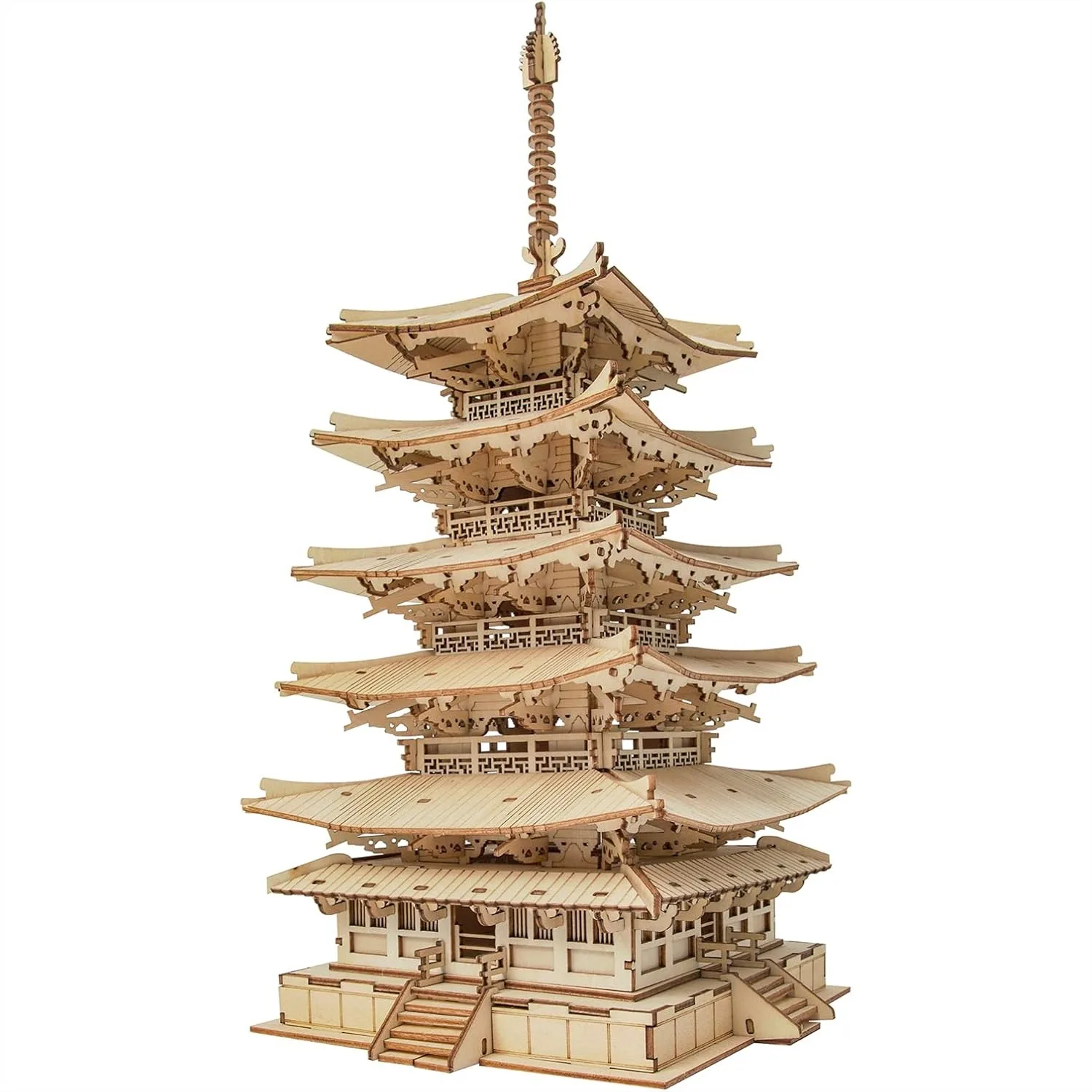 

3D Wooden Puzzle Craft Kits for Adults, DIY Model Building Kit Five-Storied Pagoda, Educational Toy Gift