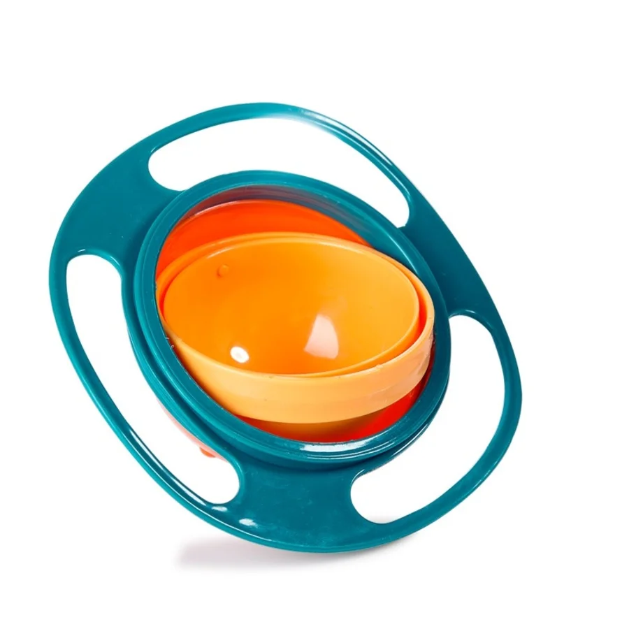 Children's Bowl 360 Degree Rotating Balance Bowl, Put Spreading Leak-proof Gyro Bowl, Drop-proof Frisbee Baby Bowl