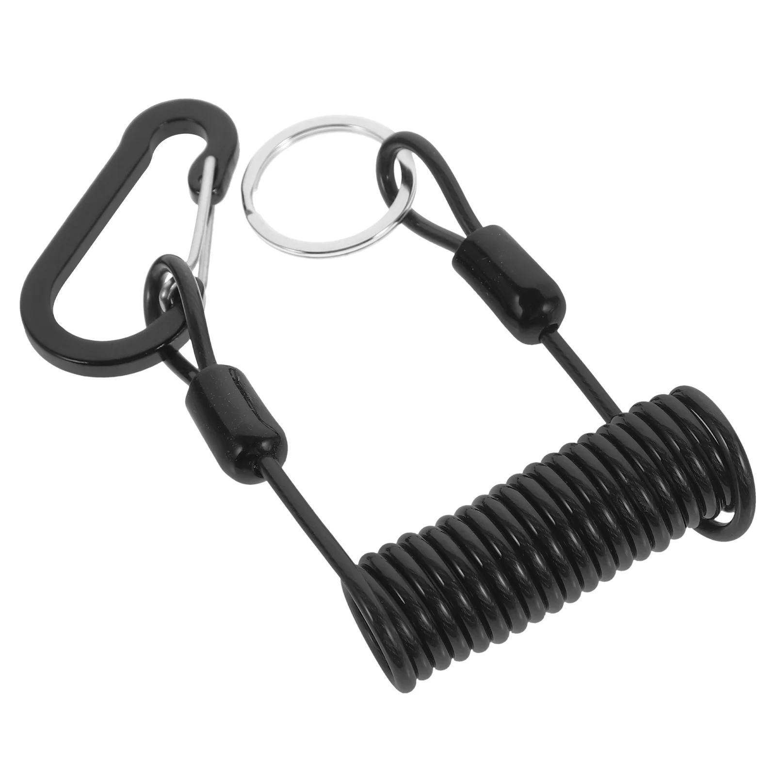 Extension Coiled Lanyard Stainless Steel Retractable Rope Buckle Anti-lost Fishing Accessories Kayak Tether