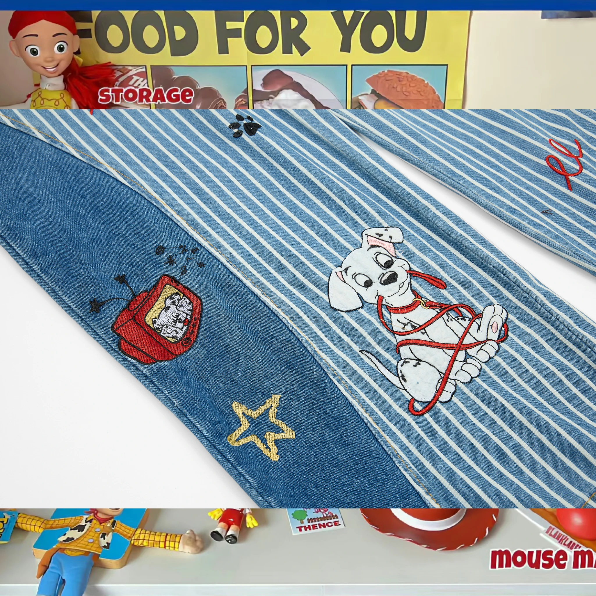 

Американские ретро-комбинезоны из денима в полоску с пэчворком, свободный крой, хлопковые джинсы, с микроэластаном, весна 2026