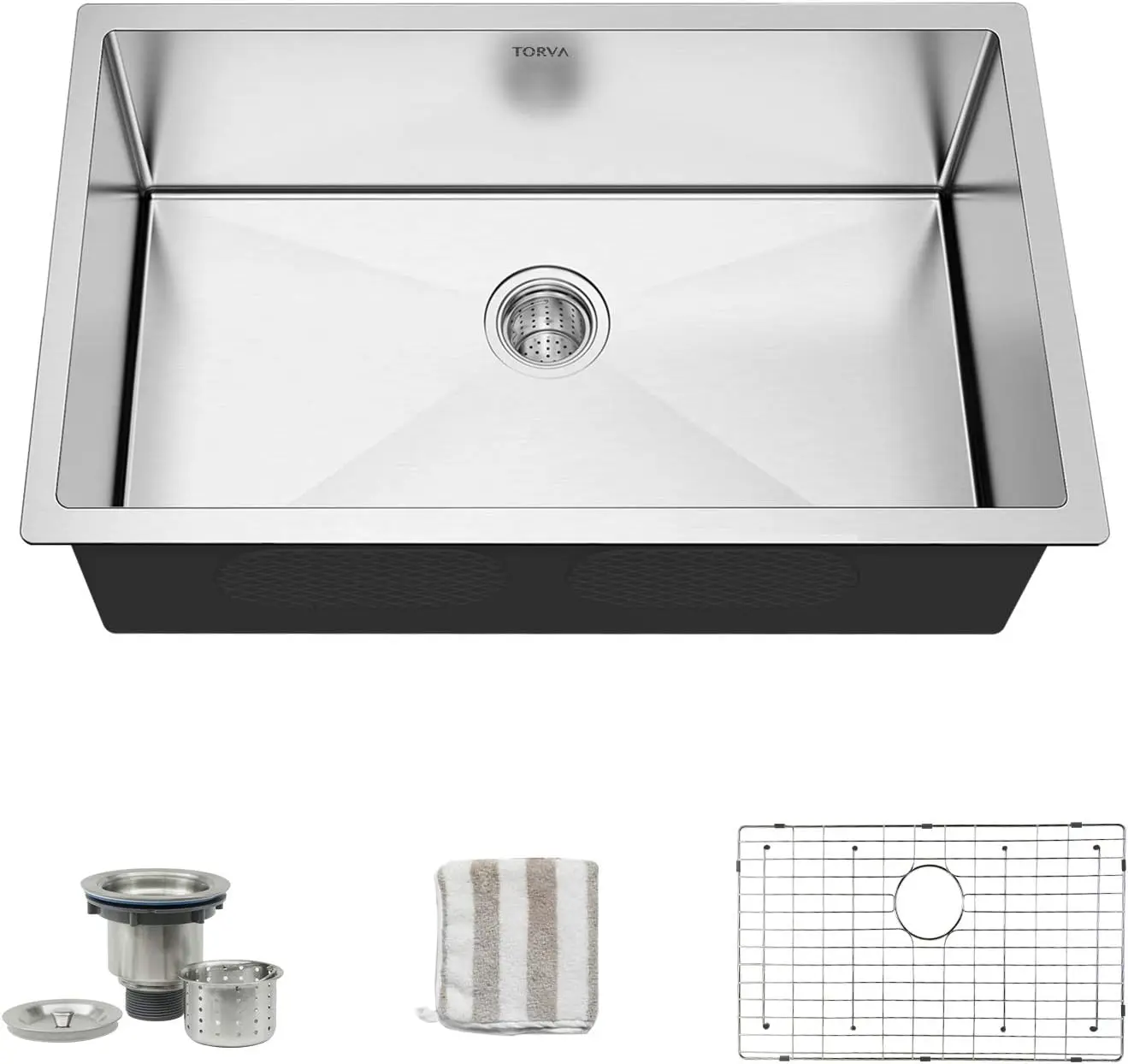 

28-inch Undermount Kitchen Sink, 16 Gauge Stainless Steel Single Bowl - 10 Inches Deep Basin