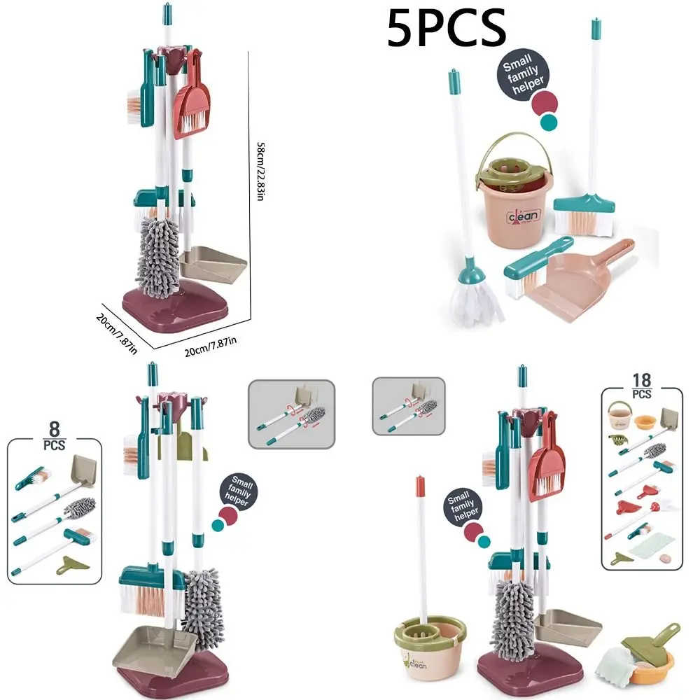 Fantasiespel Reinigingsgereedschapset voor kinderen Bezem Interactief Simulatie Reinigingsspeelgoed Plastic ontwikkelingseducatieve speelset