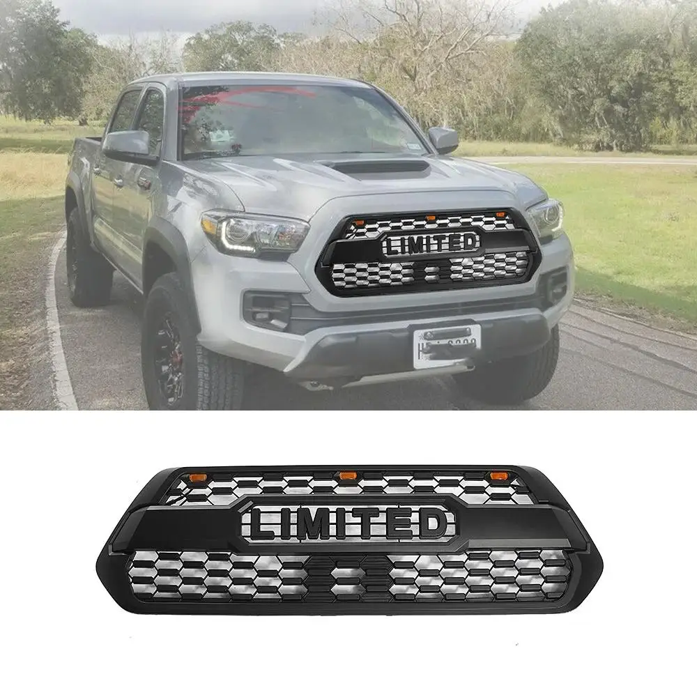 Car body kits for  2016 2017 2018 Toyota Tacoma ABS front bumper car grills with LED Light