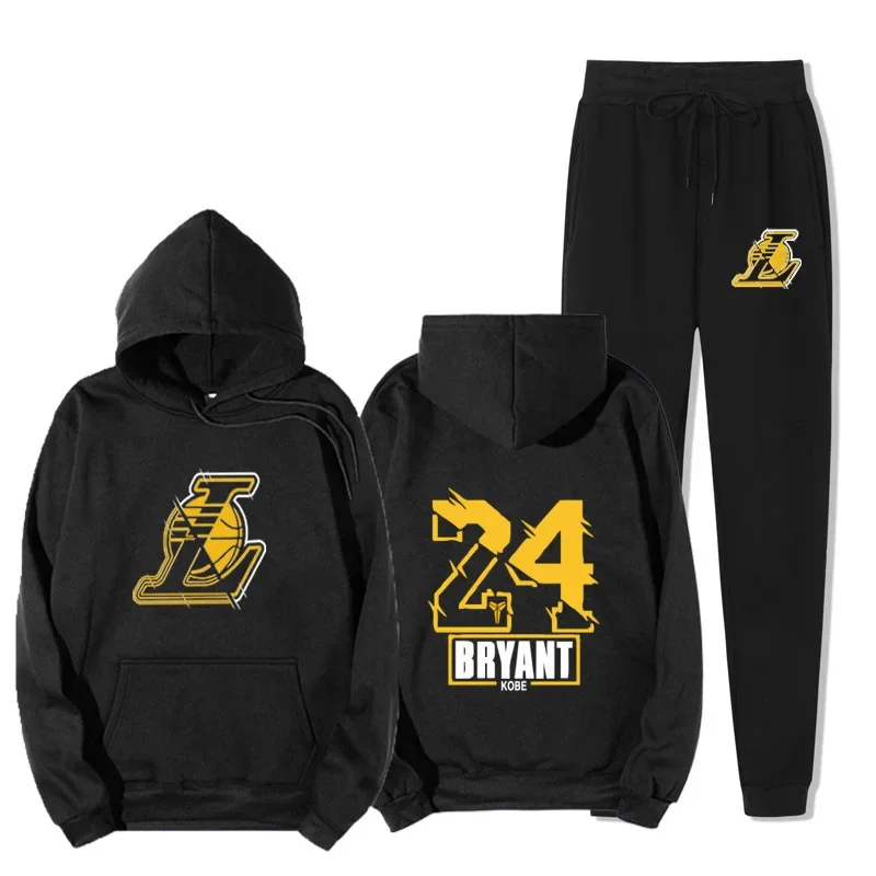 2024 Fall men's hoodie tracksuit NBA Lakers appearance uniform No. 24 Kobe Bryant hoodie suit casual