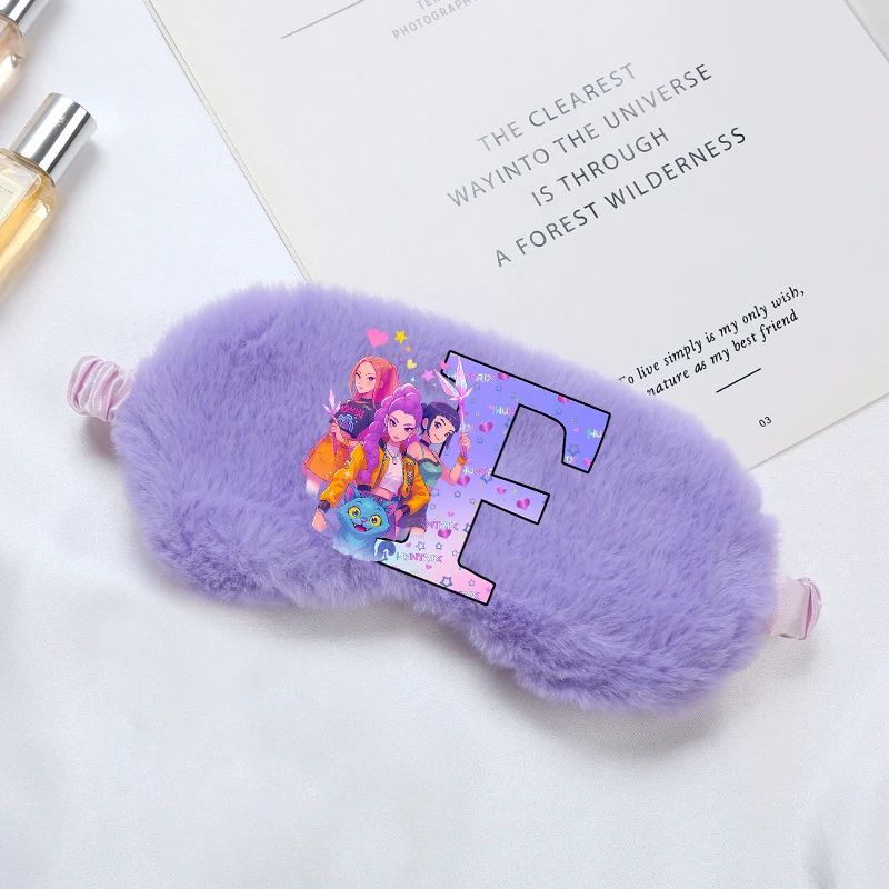 Kpop demon hunters máscara de olho de pelúcia para dormir melhor carta dos desenhos animados impresso venda das mulheres dos homens macio venda moda sombra