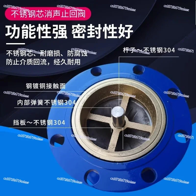 HC41X-16 Muffler Check Valve Flanged Stainless Steel Core Check Valve Check Valve Vertical Horizontal DN 50 65 80