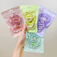 6pcs Set Elastic Hair Bands Bow Pearl High Girls Sweet Ponytail Holder Scrunchie Children Rubber Bands Fashion Hair Accessories