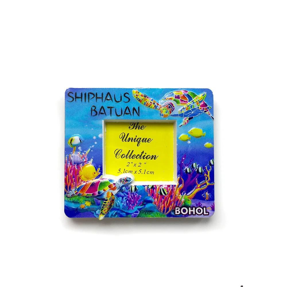 Bohol 3D Resin Fridge Magnets - Colorful Sea Turtles & Coral Decor - Unique Room & Home Deco