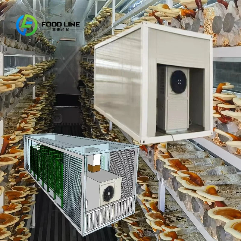 CUSTOMIZED Mushroom Grow Room Container Greenhouse Steel Frame App Controlled Vertical Farming Equipment System Smart Controller