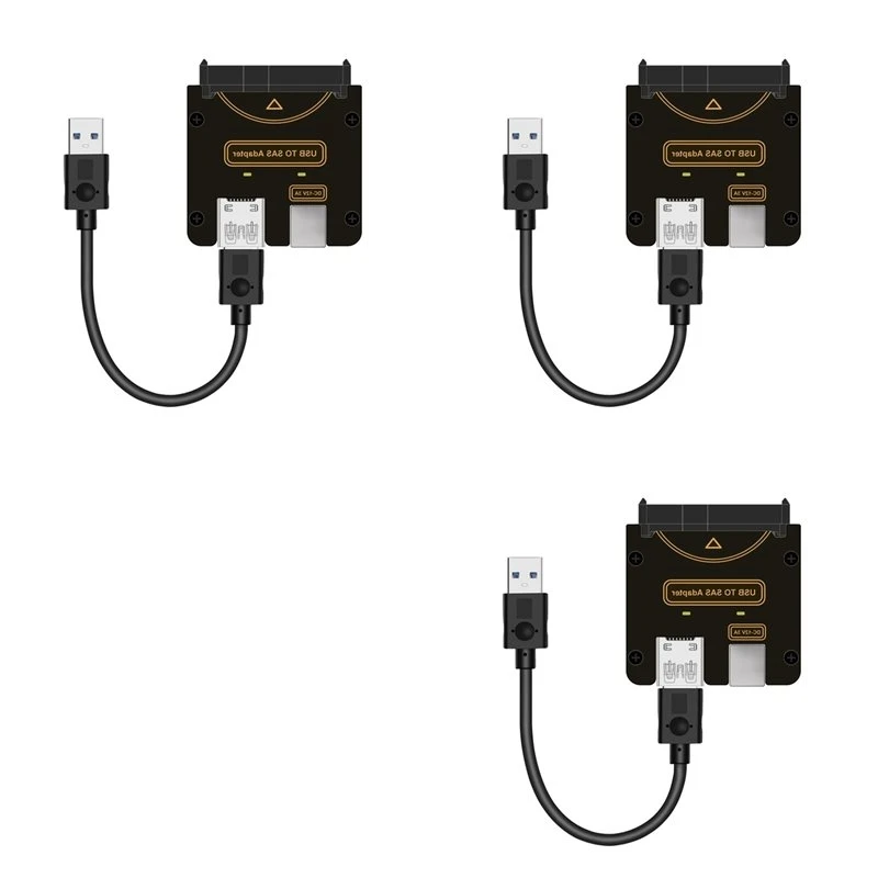 Efficientt-3X USB To SFF-8482 SAS 29Pin Adapter Hard Disk Drive Raid 5Gbps HDD/SSD Raid Converter With Chipset And Power Port