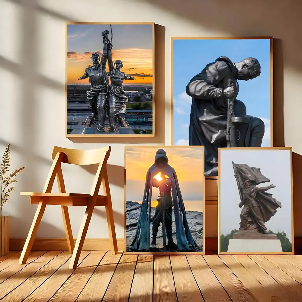 Famous Statue Of The Russian Revolution Poster Matte Self-Adhesive Wall Art Print Living Room Bedroom Home Decor