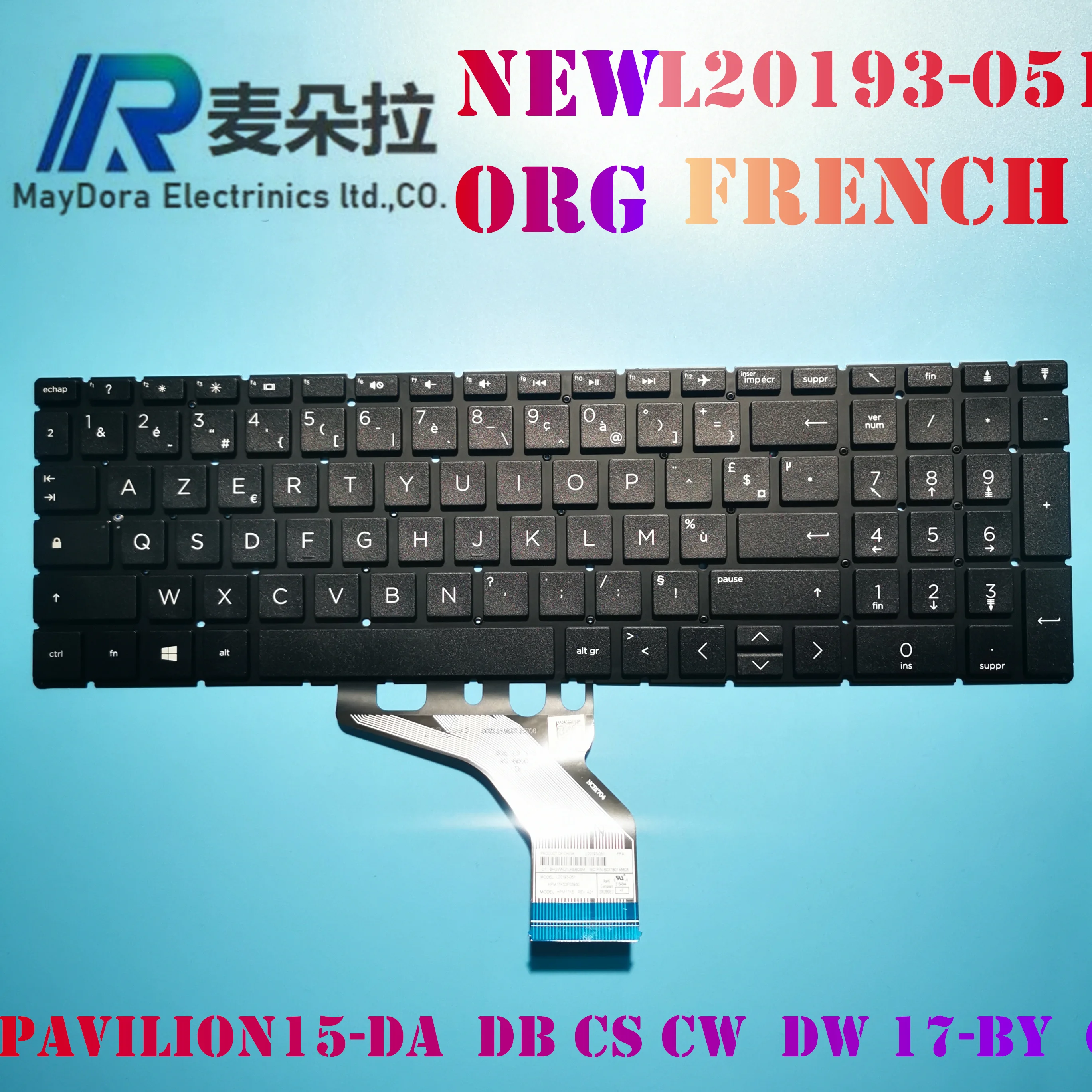 

NEW ORG FR FRENCH KEYBOARD FOR for HP PAVILION 15-DA DB DW 17-BY 17-CA 15-CS CW TPN-C135 C136 laptop black L20193-051