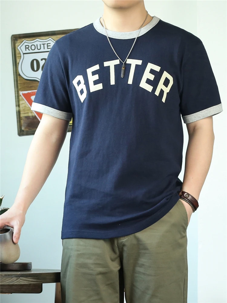 

Мужская футболка American Sle Thiened Motorcycle в стиле ретро с круглым вырезом, вставками и ребристой отделкой, повседневный летний топ в американском стиле