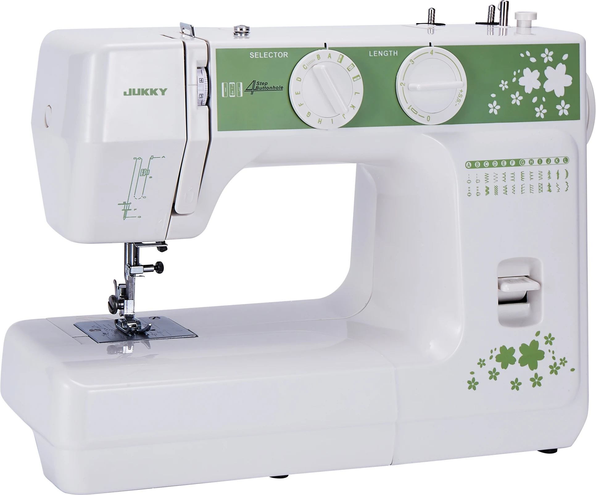 JK6224 Domestic House hold Multi-Function Sewing Machine with 24 stitches and built-in light for homeuse