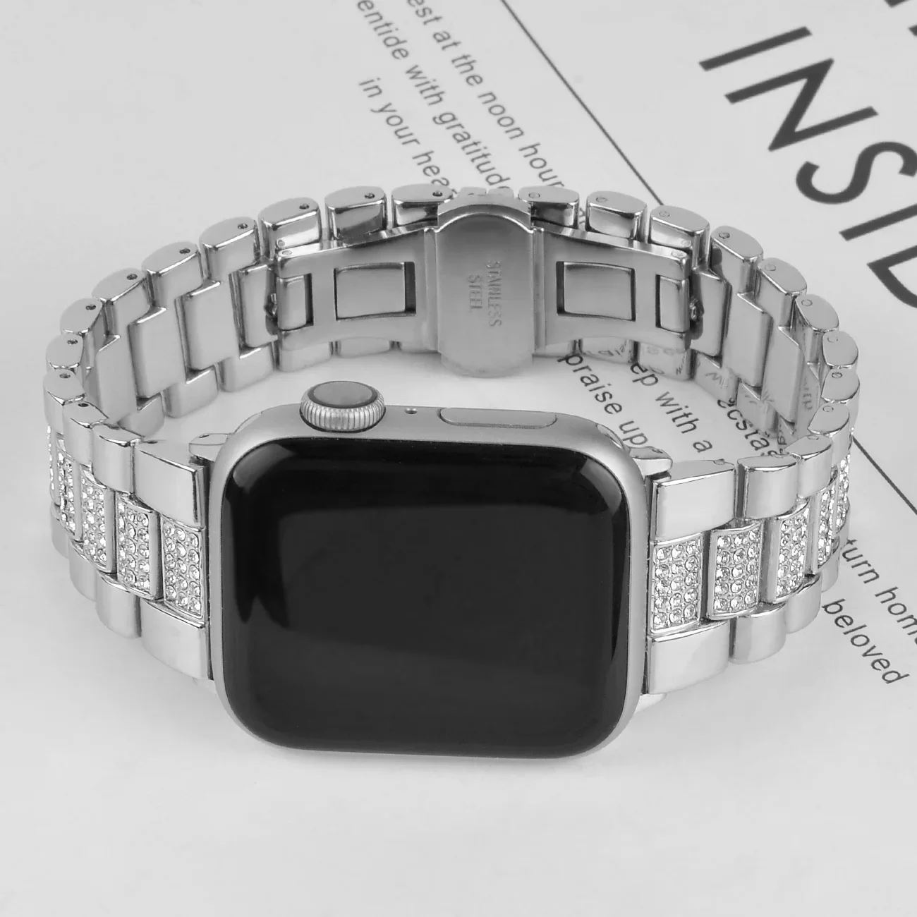 Metal+diamond Strap for Apple Watch Ultra 9 8 7 49mm 45mm 41mm Bracelet Wristband IWatch 6 5 4 3 SE 44mm 40mm 42mm 10 46mm 42mm