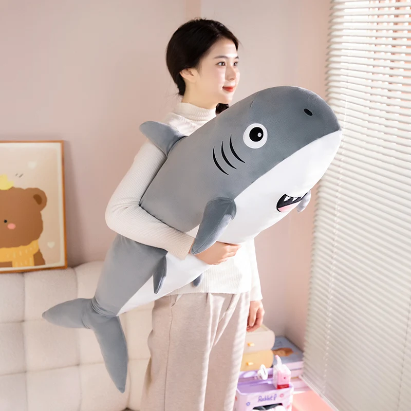 100cm Stuffed Shark Plush Funny Toy Stuffed Animal Sleeping Pillow Cushion Girlfriend Animal Birthday